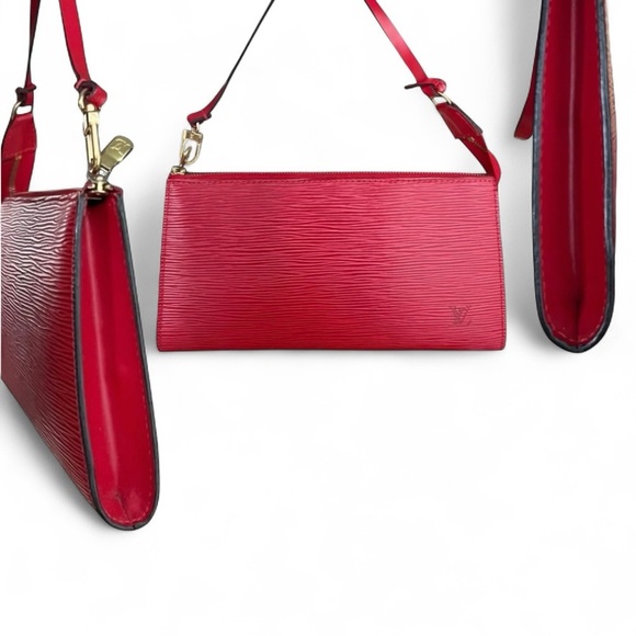 Louis Vuitton Red Epi Pochette Accessories 24 Shoulder Bag - Picture 9 of 15